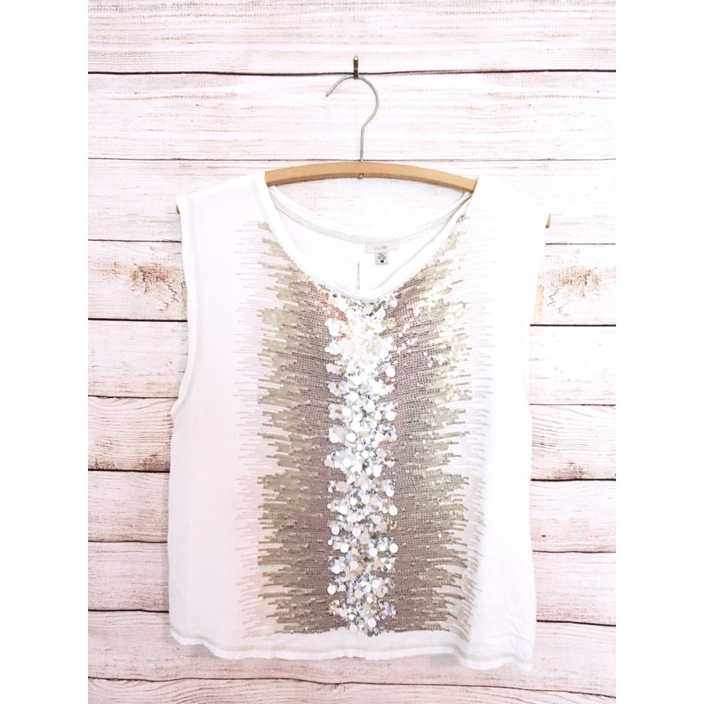 🔴 2/$25🔴⚡Ecote⚡Sparkle Crop Top⚡Gold + White